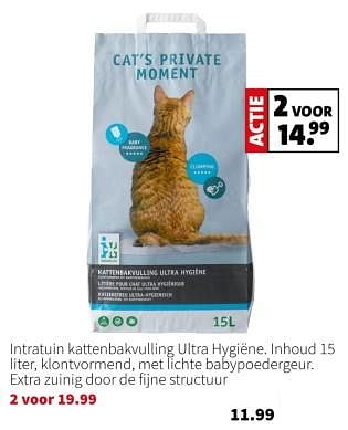 Promoties Intratuin kattenbakvulling ultra hygiene - Huismerk - Intratuin - Geldig van 13/05/2024 tot 19/05/2024 bij Intratuin