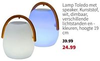 Promoties Lamp toledo met speaker - Huismerk - Intratuin - Geldig van 13/05/2024 tot 19/05/2024 bij Intratuin