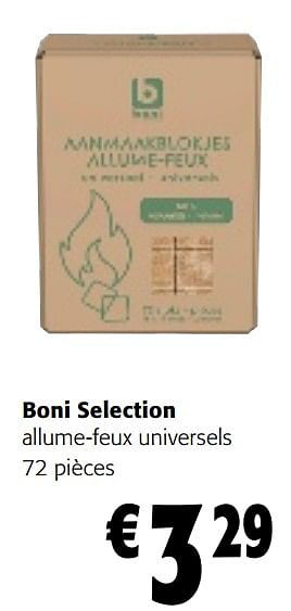 Promoties Boni selection allume-feux universels - Boni - Geldig van 08/05/2024 tot 21/05/2024 bij Colruyt