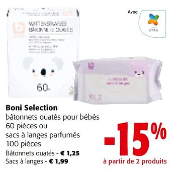 Promoties Boni selection bâtonnets ouatés pour bébés - Boni - Geldig van 08/05/2024 tot 21/05/2024 bij Colruyt