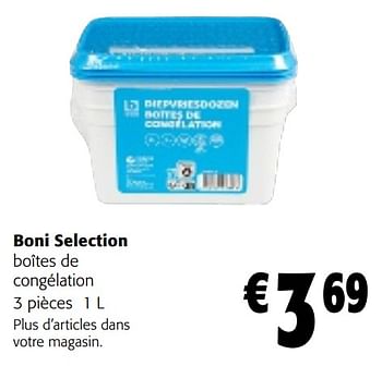 Promotions Boni selection boîtes de congélation - Boni - Valide de 08/05/2024 à 21/05/2024 chez Colruyt