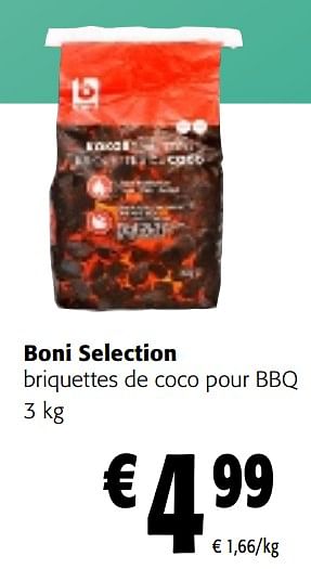 Promoties Boni selection briquettes de coco pour bbq - Boni - Geldig van 08/05/2024 tot 21/05/2024 bij Colruyt