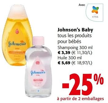 Promoties Johnson’s baby tous les produits pour bébés - Johnson's Baby - Geldig van 08/05/2024 tot 21/05/2024 bij Colruyt