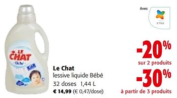 Promoties Le chat lessive liquide bébé - Le Chat - Geldig van 08/05/2024 tot 21/05/2024 bij Colruyt