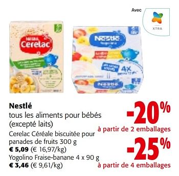 Promoties Nestlé tous les aliments pour bébés - Nestlé - Geldig van 08/05/2024 tot 21/05/2024 bij Colruyt