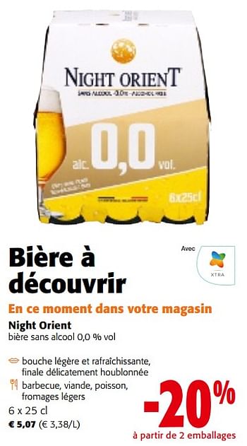 Promotions Night orient bière sans alcool - Night orient - Valide de 08/05/2024 à 21/05/2024 chez Colruyt
