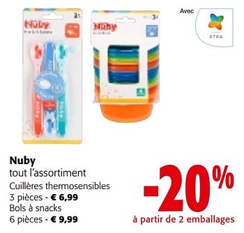 Promotions Nuby tout l’assortiment - Nuby - Valide de 08/05/2024 à 21/05/2024 chez Colruyt