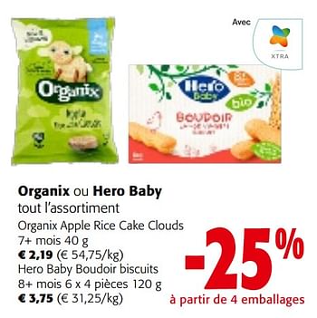 Promoties Organix ou hero baby tout l’assortiment - Huismerk - Colruyt - Geldig van 08/05/2024 tot 21/05/2024 bij Colruyt