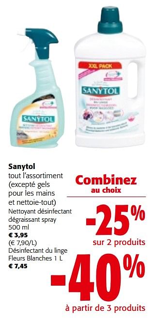 Promotions Sanytol tout l`assortiment - Sanytol - Valide de 08/05/2024 à 21/05/2024 chez Colruyt