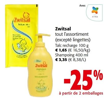 Promoties Zwitsal tout l’assortiment - Zwitsal - Geldig van 08/05/2024 tot 21/05/2024 bij Colruyt