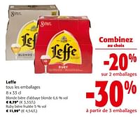 Promotions Leffe tous les emballages - Leffe - Valide de 08/05/2024 à 21/05/2024 chez Colruyt