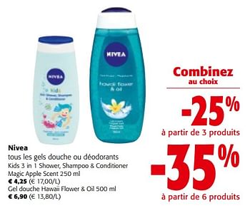 Promoties Nivea tous les gels douche ou déodorants - Nivea - Geldig van 08/05/2024 tot 21/05/2024 bij Colruyt