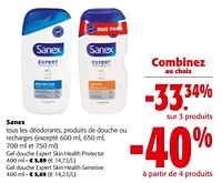 Promotions Sanex tous les déodorants, produits de douche ou recharges - Sanex - Valide de 08/05/2024 à 21/05/2024 chez Colruyt