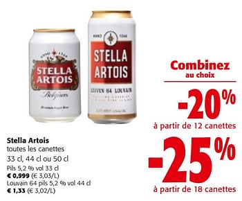 Promoties Stella artois toutes les canettes - Stella Artois - Geldig van 08/05/2024 tot 21/05/2024 bij Colruyt