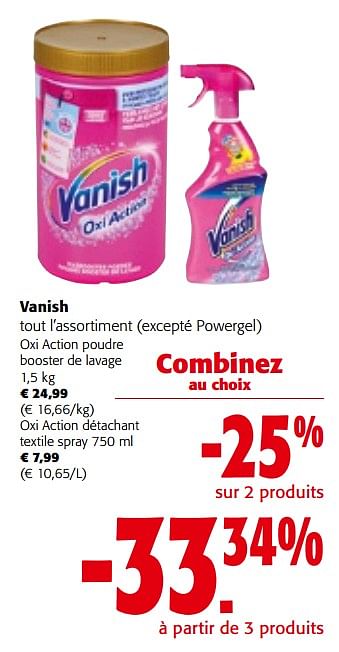 Promoties Vanish tout l`assortiment - Vanish - Geldig van 08/05/2024 tot 21/05/2024 bij Colruyt