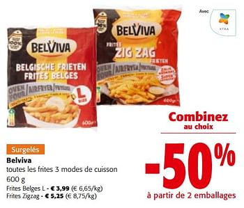 Promoties Belviva toutes les frites 3 modes de cuisson - Belviva - Geldig van 08/05/2024 tot 21/05/2024 bij Colruyt