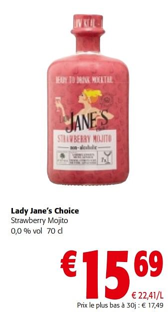 Promoties Lady jane`s choice strawberry mojito - Lady Jane's - Geldig van 08/05/2024 tot 21/05/2024 bij Colruyt