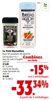 Promotions Le petit marseillais tous les produits de douche gel douche 4 in 1 - Le Petit Marseillais - Valide de 08/05/2024 à 21/05/2024 chez Colruyt