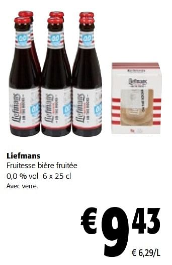 Promoties Liefmans fruitesse bière fruitée - Liefmans - Geldig van 08/05/2024 tot 21/05/2024 bij Colruyt