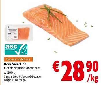 Promoties Boni selection filet de saumon atlantique - Boni - Geldig van 08/05/2024 tot 21/05/2024 bij Colruyt