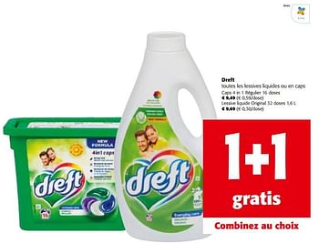 Promoties Dreft toutes les lessives liquides ou en caps - Dreft - Geldig van 08/05/2024 tot 21/05/2024 bij Colruyt