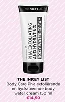 Promoties The inkey list body care pha exfoliérende en hydraterende body water cream - The inkey list  - Geldig van 13/05/2024 tot 19/05/2024 bij ICI PARIS XL