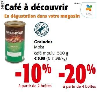 Promoties Graindor moka café moulu - Graindor - Geldig van 08/05/2024 tot 21/05/2024 bij Colruyt