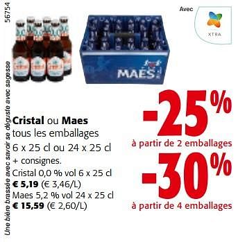 Promoties Cristal ou maes tous les emballages - Huismerk - Colruyt - Geldig van 08/05/2024 tot 21/05/2024 bij Colruyt