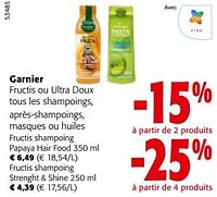 Promotions Garnier fructis ou ultra doux tous les shampoings, après-shampoings, masques ou huiles - Garnier - Valide de 08/05/2024 à 21/05/2024 chez Colruyt