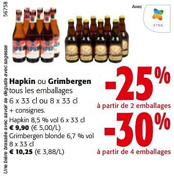 Promoties Hapkin ou grimbergen tous les emballages - Huismerk - Colruyt - Geldig van 08/05/2024 tot 21/05/2024 bij Colruyt