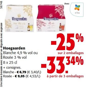 Promoties Hoegaarden blanche ou rosée - Hoegaarden - Geldig van 08/05/2024 tot 21/05/2024 bij Colruyt
