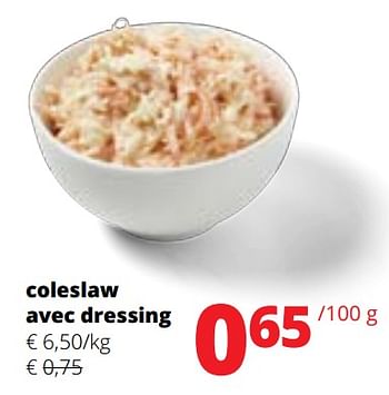 Promotions Coleslaw avec dressing - Produit Maison - Spar Retail - Valide de 09/05/2024 à 22/05/2024 chez Spar (Colruytgroup)
