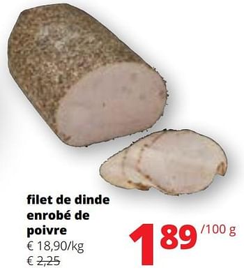 Promoties Filet de dinde enrobé de poivre - Huismerk - Spar Retail - Geldig van 09/05/2024 tot 22/05/2024 bij Spar (Colruytgroup)