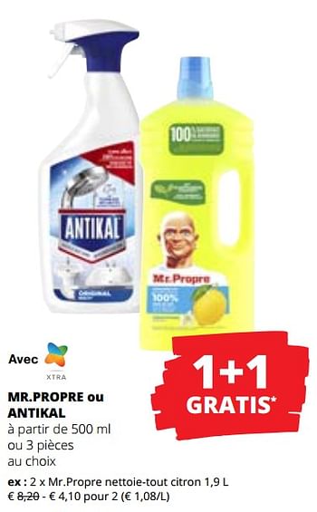 Promotions Mr.propre nettoie-tout citron - Mr. Propre - Valide de 09/05/2024 à 22/05/2024 chez Spar (Colruytgroup)