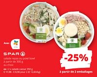 Promotions Salade caesar - Spar - Valide de 09/05/2024 à 22/05/2024 chez Spar (Colruytgroup)
