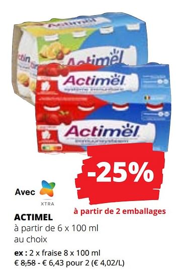 Promoties Actimel fraise - Danone - Geldig van 09/05/2024 tot 22/05/2024 bij Spar (Colruytgroup)