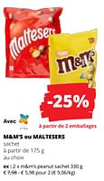 Promotions M+m’s peanut sachet - M&M 's - Valide de 09/05/2024 à 22/05/2024 chez Spar (Colruytgroup)