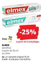 Promotions Elmex dentifrice sensitive original - Elmex - Valide de 09/05/2024 à 22/05/2024 chez Spar (Colruytgroup)