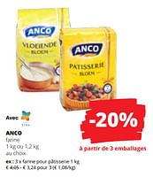 Promotions Farine pour pâtisserie - Anco - Valide de 09/05/2024 à 22/05/2024 chez Spar (Colruytgroup)