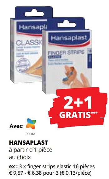 Promoties Finger strips elastic - Hansaplast - Geldig van 09/05/2024 tot 22/05/2024 bij Spar (Colruytgroup)