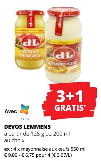 Promoties Mayonnaise aux oeufs - Devos Lemmens - Geldig van 09/05/2024 tot 22/05/2024 bij Spar (Colruytgroup)
