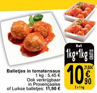 Promoties Balletjes in tomatensaus - Huismerk - Cora - Geldig van 14/05/2024 tot 18/05/2024 bij Cora
