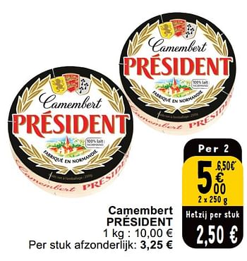 Promoties Camembert président - Président - Geldig van 14/05/2024 tot 18/05/2024 bij Cora