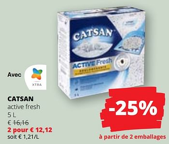 Promotions Catsan active fresh - Catsan - Valide de 09/05/2024 à 22/05/2024 chez Spar (Colruytgroup)