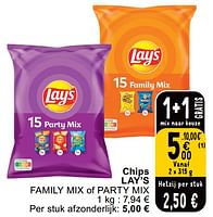 Promoties Chips lay`s family mix of party mix - Lay's - Geldig van 14/05/2024 tot 18/05/2024 bij Cora