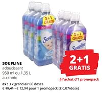 Promotions Soupline adoucissant - Soupline - Valide de 09/05/2024 à 22/05/2024 chez Spar (Colruytgroup)