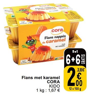 Promoties Flans met karamel cora kido - Huismerk - Cora - Geldig van 14/05/2024 tot 18/05/2024 bij Cora