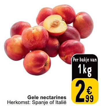 Promoties Gele nectarines - Huismerk - Cora - Geldig van 14/05/2024 tot 18/05/2024 bij Cora