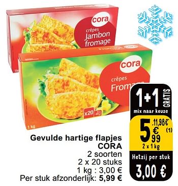 Promoties Gevulde hartige flapjes cora - Huismerk - Cora - Geldig van 14/05/2024 tot 18/05/2024 bij Cora
