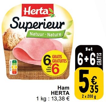 Promoties Ham herta - Herta - Geldig van 14/05/2024 tot 18/05/2024 bij Cora